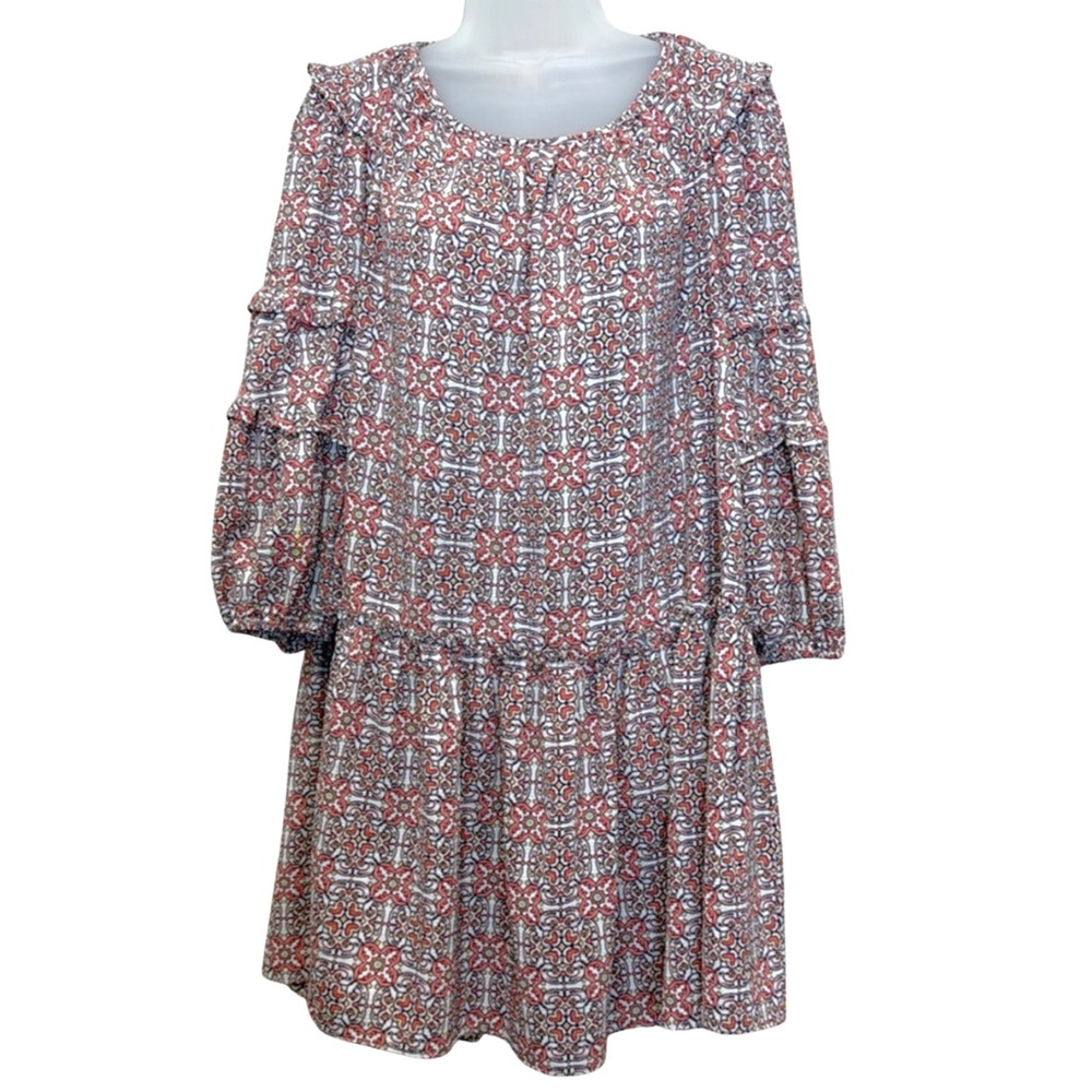 Max Studio Boho Print Tiered Mini Dress – Size M